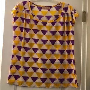 Purple and gold pattern top